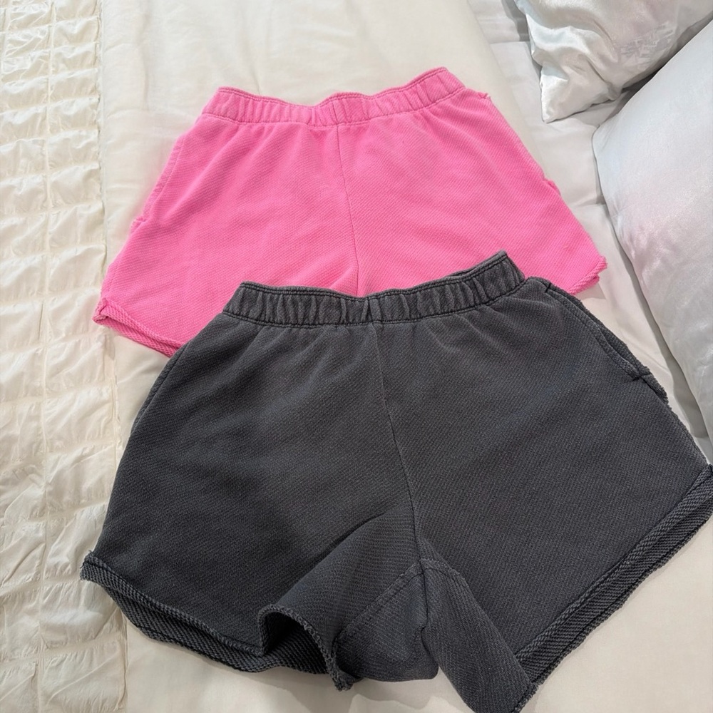 aerie Pink and Charcoal Athletic Lounge Shorts